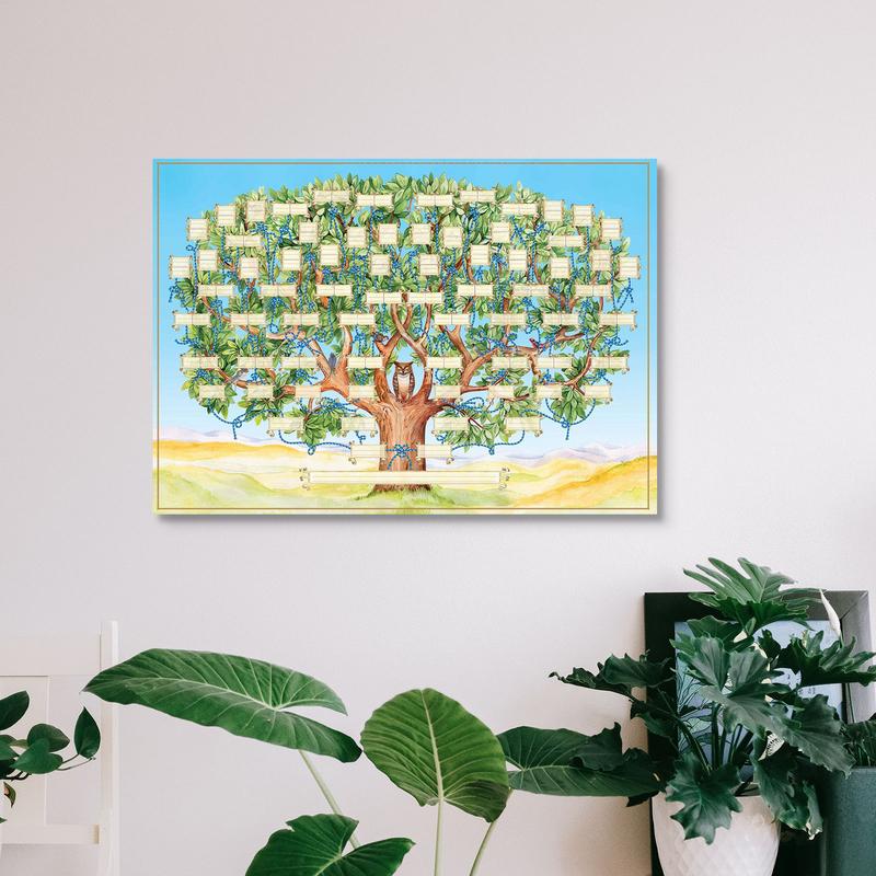 Family Tree Print - Wypełnialna tablica drzewa genealogicznego 6 generacji